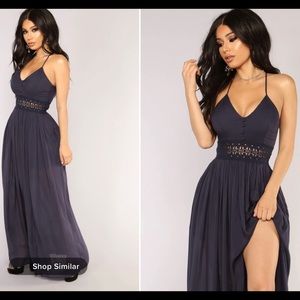 Fashion Nova Holy Ship maxi dress Navy Blue small